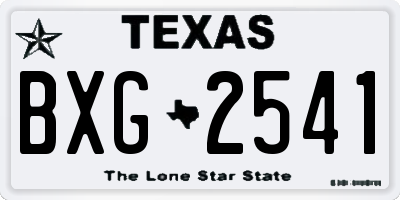 TX license plate BXG2541