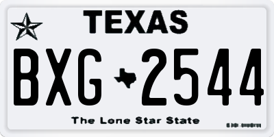 TX license plate BXG2544