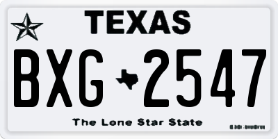 TX license plate BXG2547