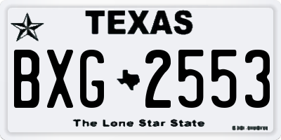 TX license plate BXG2553
