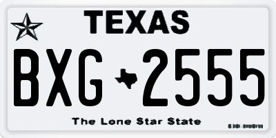 TX license plate BXG2555