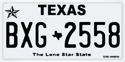 TX license plate BXG2558