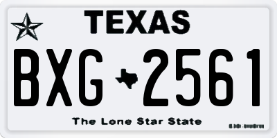 TX license plate BXG2561