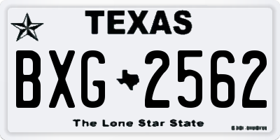 TX license plate BXG2562