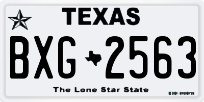 TX license plate BXG2563