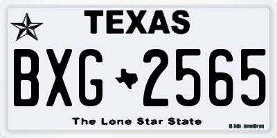 TX license plate BXG2565