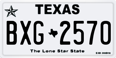 TX license plate BXG2570