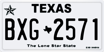 TX license plate BXG2571