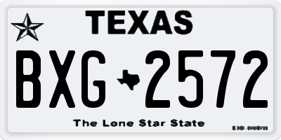 TX license plate BXG2572