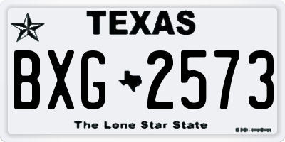 TX license plate BXG2573