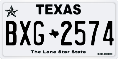 TX license plate BXG2574