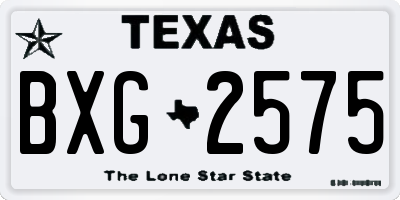 TX license plate BXG2575