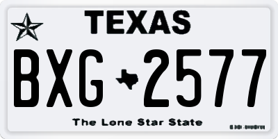 TX license plate BXG2577