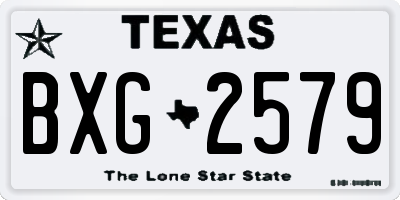 TX license plate BXG2579