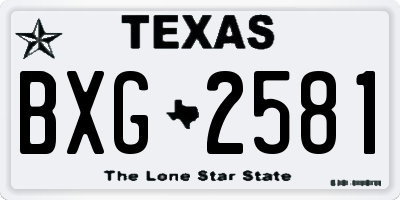 TX license plate BXG2581