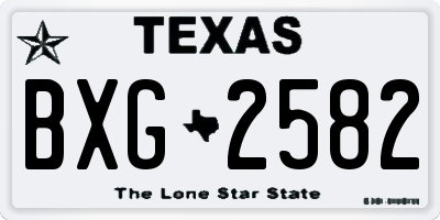 TX license plate BXG2582
