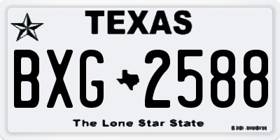TX license plate BXG2588