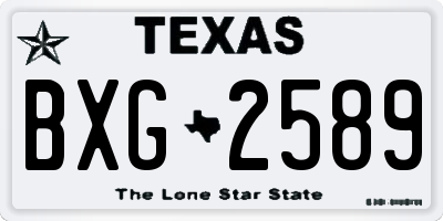 TX license plate BXG2589