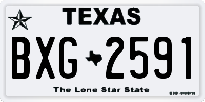 TX license plate BXG2591