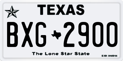 TX license plate BXG2900