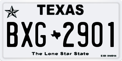 TX license plate BXG2901