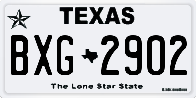 TX license plate BXG2902