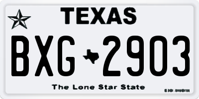 TX license plate BXG2903