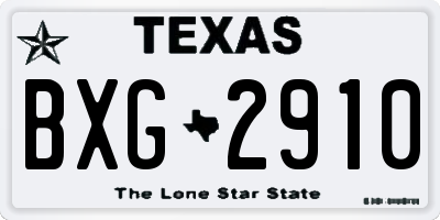 TX license plate BXG2910