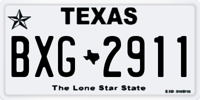 TX license plate BXG2911