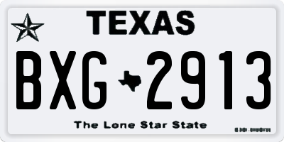 TX license plate BXG2913