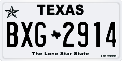 TX license plate BXG2914