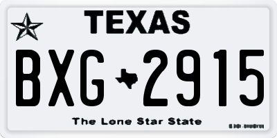 TX license plate BXG2915