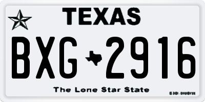 TX license plate BXG2916