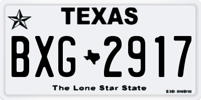 TX license plate BXG2917