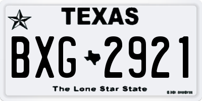 TX license plate BXG2921