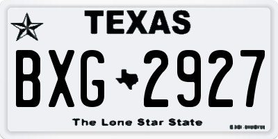 TX license plate BXG2927