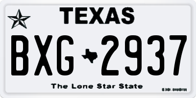 TX license plate BXG2937