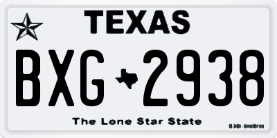 TX license plate BXG2938
