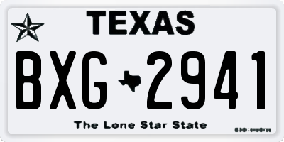 TX license plate BXG2941