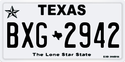 TX license plate BXG2942