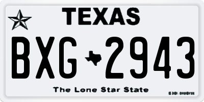 TX license plate BXG2943
