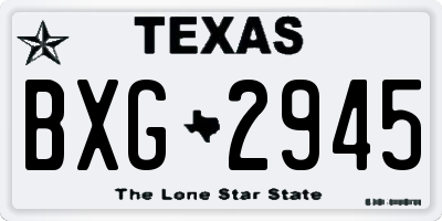 TX license plate BXG2945
