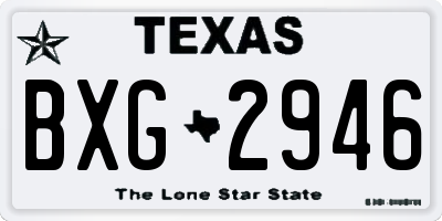 TX license plate BXG2946