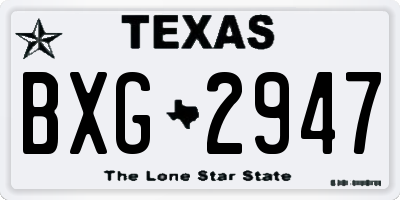TX license plate BXG2947