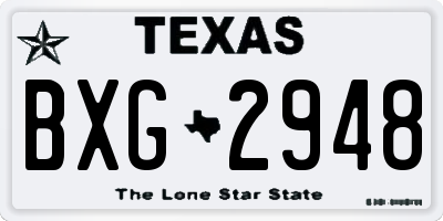 TX license plate BXG2948
