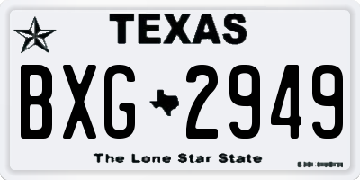 TX license plate BXG2949