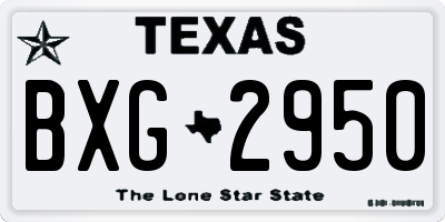 TX license plate BXG2950