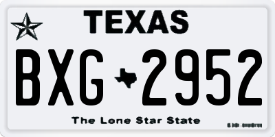 TX license plate BXG2952