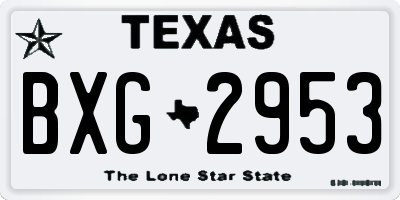 TX license plate BXG2953