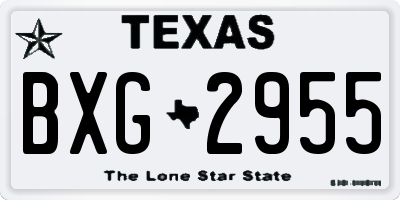 TX license plate BXG2955